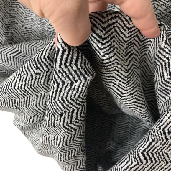 PAUW Amsterdam wool black white chevron tulip bubble skirt US size 6 - Picture 3 of 7